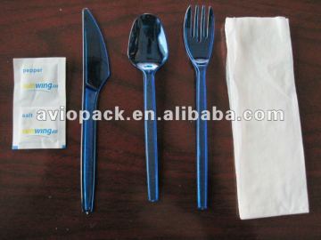 airline disposable plastic cutlery kit
