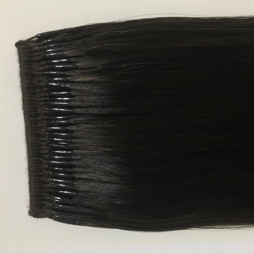 Human Virgin Hair 1A# 18 Inch Straight Style Top Quality Grade Knot Thread Hair Extension Remy Hair