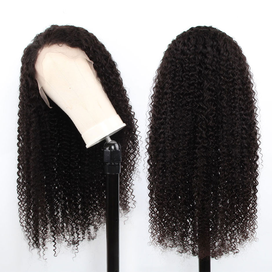 Kinky Curly 13*4 Lace Frontal Remy Peruvian Wigs For Women Lace Frontal Human Hair Wigs Kinky Curl Wigs