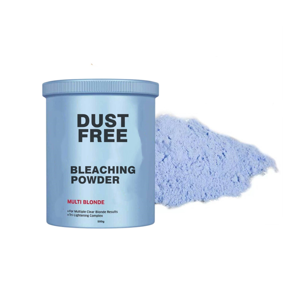 Dust free blue bleaching powder for blond lightening
