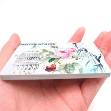 Credit Card Shape Power Bank Charger with Small and Portable Gift Box Packaging, 1,300mAh CapacityNew