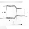 DIN PN10 Water Supply Upvc الحد من المقبس الأبيض