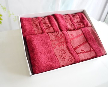 bamboo fiber bath towel set for gift use