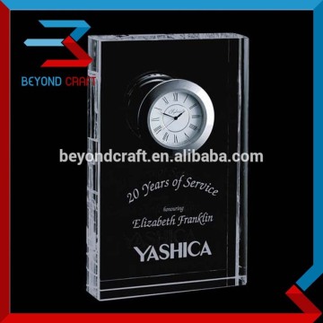 custom engraving crystal anniversary clock gift,cristal clock