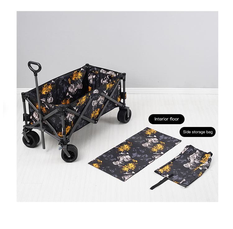 Outdoor picnic cart Folding Collapsible Wagon Outdoor Camping Cart with Universal Wheels & Adjustable Handle