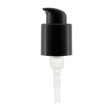 28/410 Glossy Black Lotion Pump with Clear Overcap