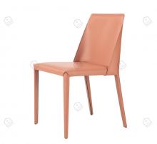 Orange saddle leather high density foam dining chairs