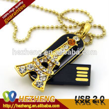 2015 Newest Jewelry Swivel 8GB USB Flash with Nacklace