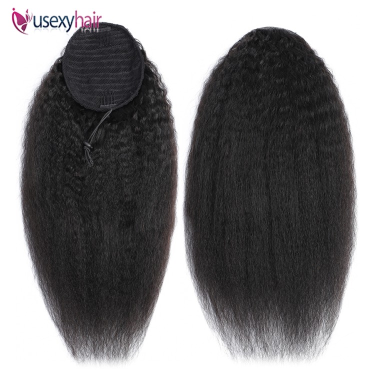 Wholesale Drawstring Ponytail Hair Extension Raw Virgin Brazilian Wrap Around Human Hair Ponytail