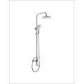 Ensembles de robinet de mélangeur de douche de pluie de salle de bain en chrome blanc