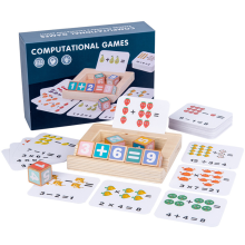 Math Operation and Word Game: Enhancing Calculation, Matching, and Spelling Skills with Wooden Counting Tools