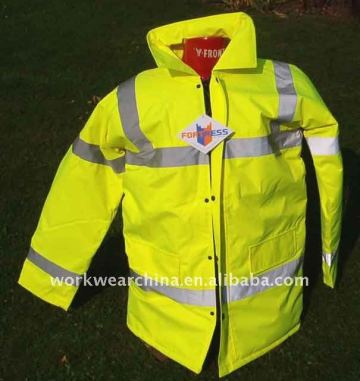 Hi-vis waterproof reflective safty jacket