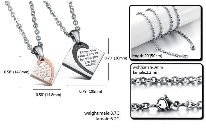 Stainless Steel Jewelry Lovers Category Pendant (HR3259)