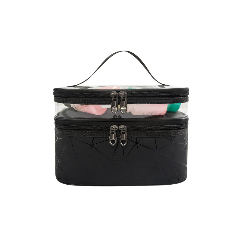 2022 Custom Logo Travel Beach Trendy Women Clear Transparent Cosmetic Makeup Bags Kit Portable Hanging Toiletry Pouch Bag Men