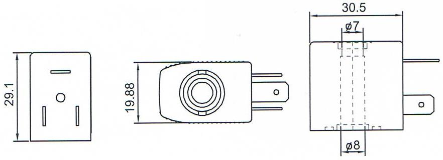 Diemension of 6011 6012 Direct Acting Solenoid Valve Coil: