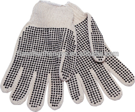 Cheap Knitted Cotton PVC Dotted Glove