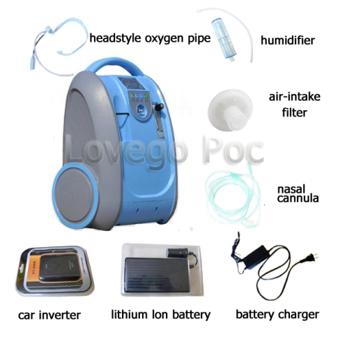 Lovego Driving portable oxygen concentrator LG101 medical home oxygen machine 5L of oxygen mute shipping