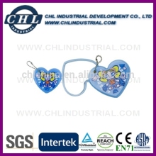 Plastic heart shape ladies pocket mirror