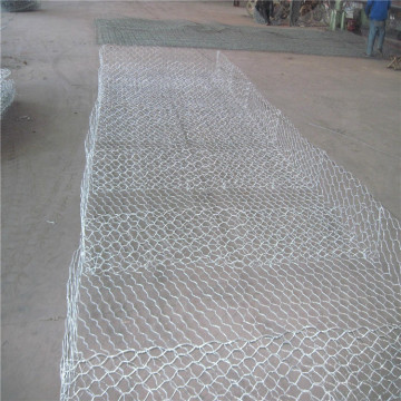 River flood control stone filled weaved mesh gabions