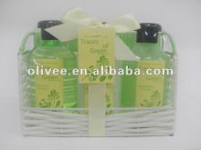 personal care/ bath product in wire basket