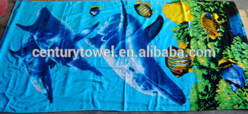 Custom printed velour beach velour towel