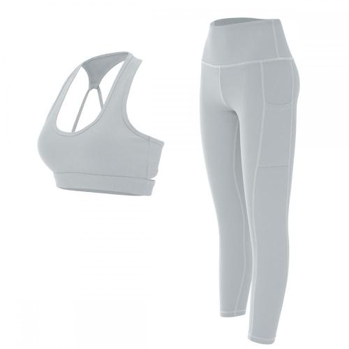 Set di leggings snellenti a coste e reggiseno sportivo