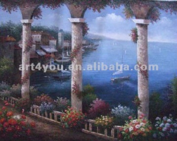 tropical seaside scenery canvas painting art of Mediterranean