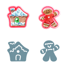 Woodland Christmas Gingerbread Biscuit Fondant Cookie Cutter Mold Set with Stencil for Royal Icing