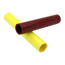 Pearlescent colored opaque rigid PVDC film