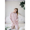 Print and solid pink island fleece pajama set