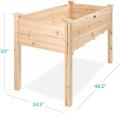 Scatola per fioriera in legno rialzata con letto da giardino rialzato 48x24x30 pollici