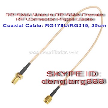 RP-SMA Male to RP-SMA Female RF Connector Pigtail Cable