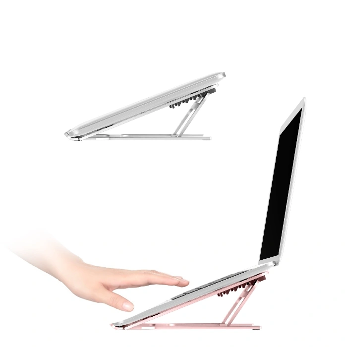 Rose Gold 5-Gear Height Adjustable Laptop Riser Stand