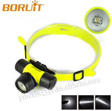 Factory Outlet Price Plastic Zoom 20 meters LED Diving Headlight Headlamp