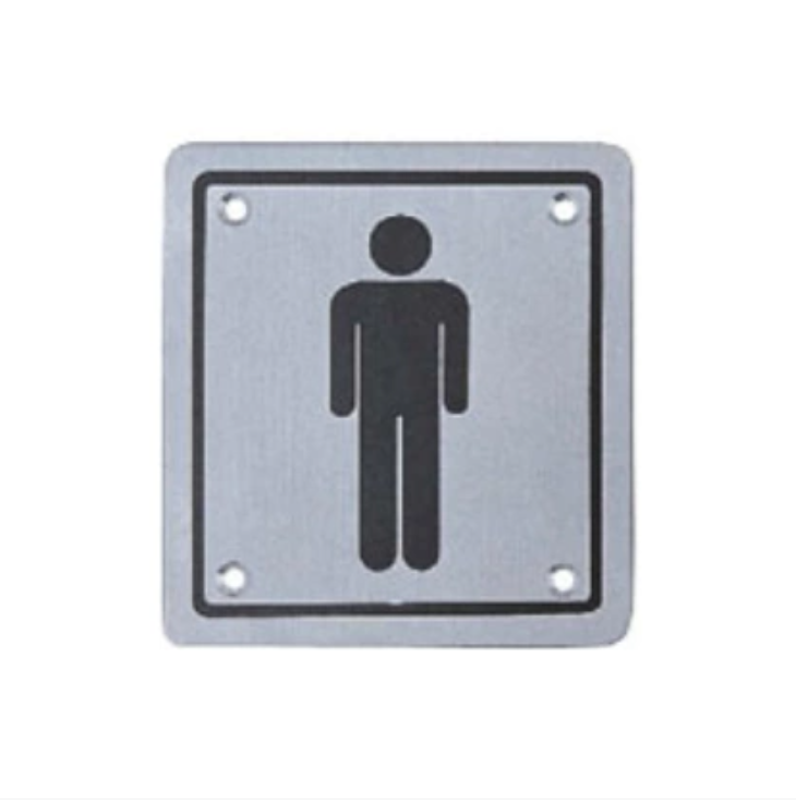 Anticorrosive stainless steel men's toilet sign