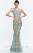 One Shoulder Floor-length Scalloped Neck Beading Night Dress