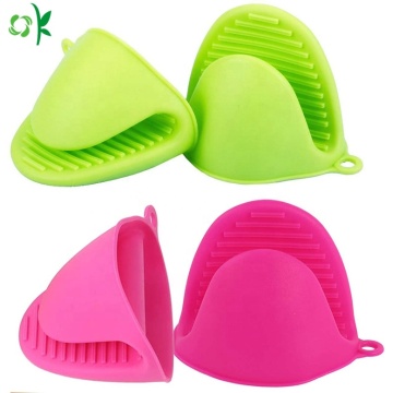 Găng tay lò nướng màu hồng silicone