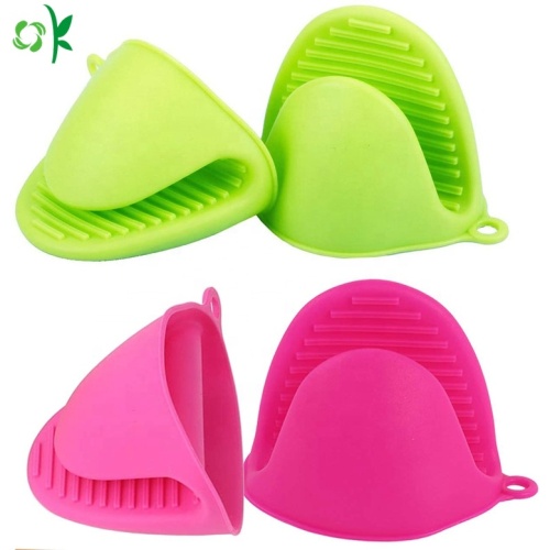 Găng tay lò nướng màu hồng silicone