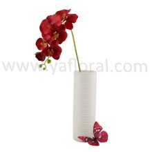 7 flowers red wholesale artificial orchid flowers fake silk butterfly orchid