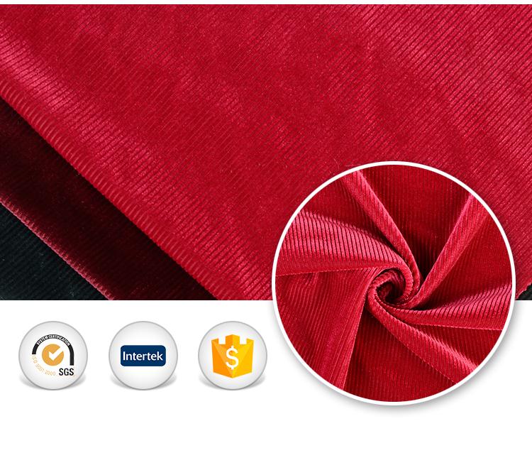 Holland scholl red velvet soft corduroy velour tecido veludo design fabric velour polyester warp knitting