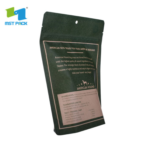 Eco friendly zip lock paper pet food bags with custom logo