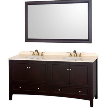 Floor Standing Wooden Double Sink Bathroom Vanity Top