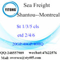 Transporte marítimo de frete do porto de Shantou a Montreal