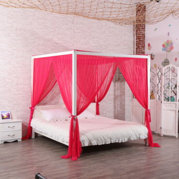 Rose Red Mosquito Net Bed Square Bed Canopy