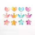 Assorted Resin Glitter Flatback Cabochons Flat Back Heart Crown Star Cabochons Cute Bling Cabs Hair Bow Center DIY