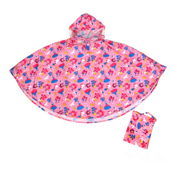 All over printed kids rain poncho