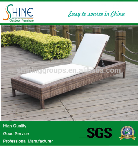 PE rattan sun lounge for beach SOF4028