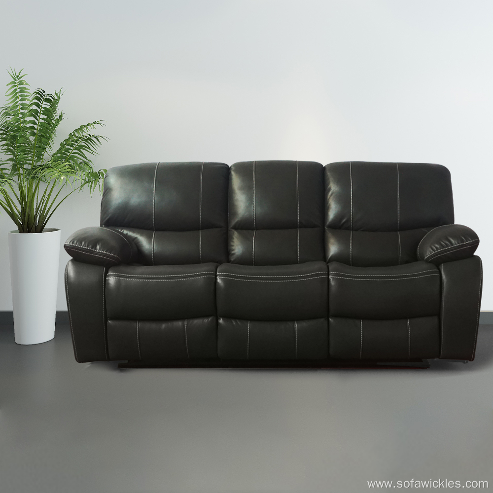 Reclining Leather Sofa European Luxury Living Room Modern