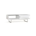 Modern white coffee table with metal leg