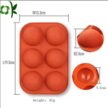 Hot Selling 6 moule à chocolat en silicone semi-circulaire